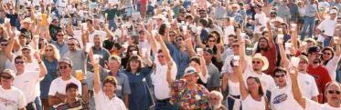 Happy crowd scene